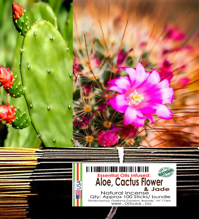 Aloe, Cactus Flower and Jade (Luxurious Botanical, EOs Infused) Incense