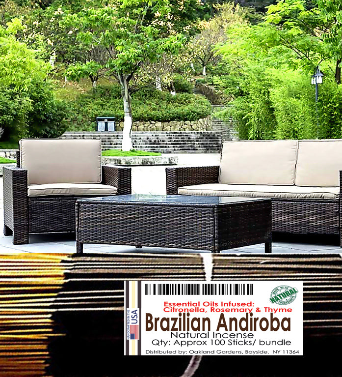 Brazilian Andiroba Outdoor Garden  Incense - Brazilian Andiroba Oil Blended with Citronella, Rosemary & Thyme