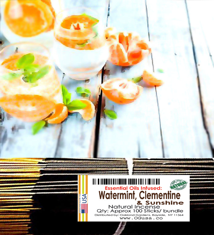 Watermint, Clementine, and Sunshine (Fruity Bright & Juicy, EOs Infused) Incense